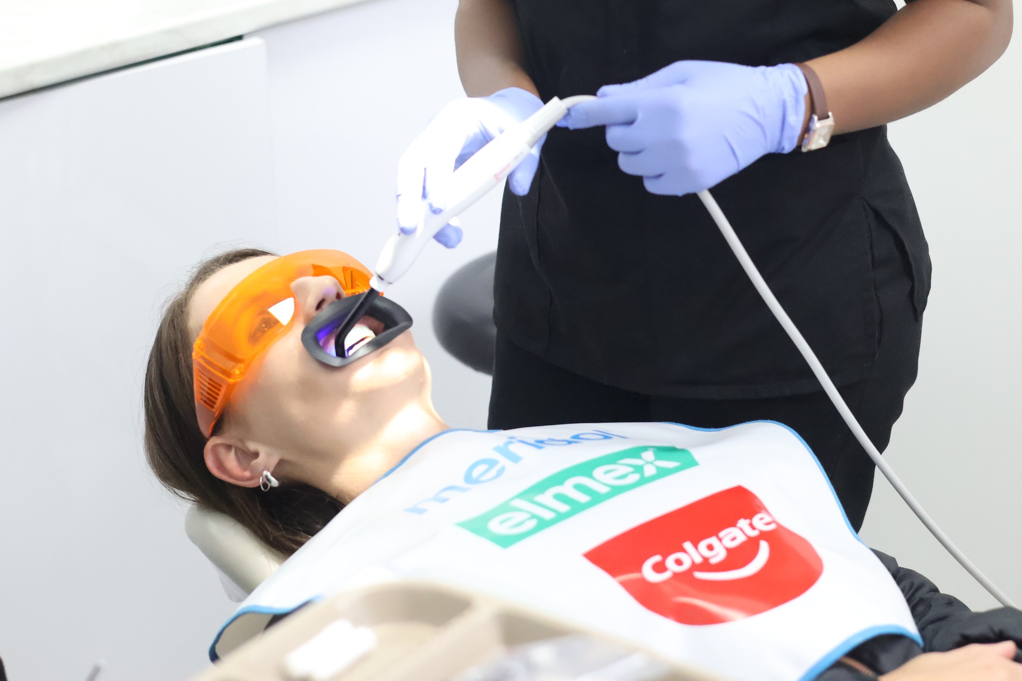 Teeth whitening treatment in progress at The Smile Space