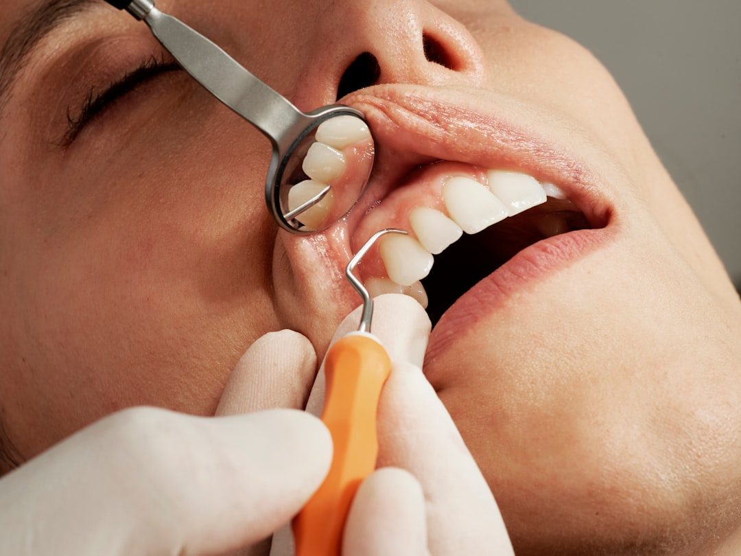 A dentist carrying out a routine check-up